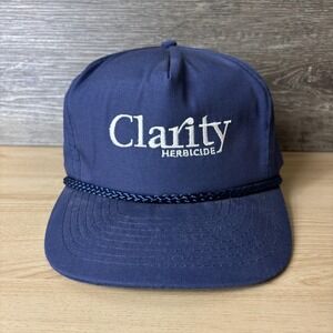 Vintage Clarity Herbicide Strap Back Hat Nissin USA Adjustable Cap 90s Rope Trim